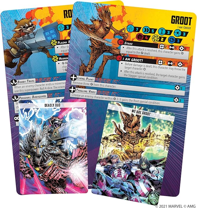 Atomic Mass Games | Marvel Crisis Protocol: Character Pack: Rocket and Groot | Miniatures Game
