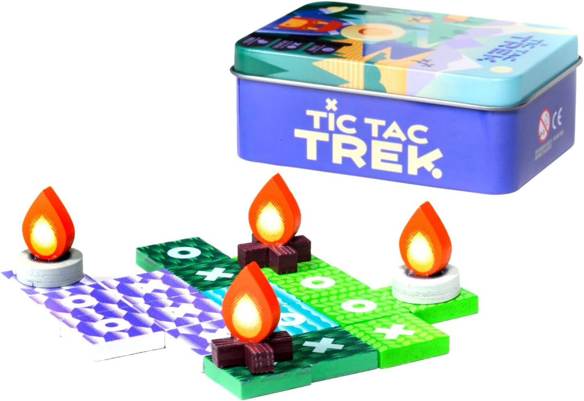 Tic Tac Trek By Alley Cat Games Ages 8+ | 2 Player Game | Tic Tac Toe Exploration Tin Game | Four In A Row Game | Travel Game