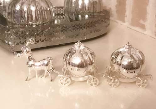 My First Tooth and Curl Mini Cinderella Carriage - The Perfect Christening, birthday or Xmas Gift