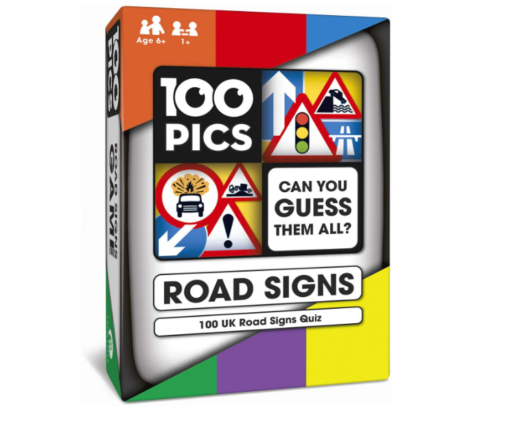 100 PICS Road Signs Travel Game - Traffic Sign Flash Cards, Helps Learn DVLA Highway Code - Theory Driving Test UK