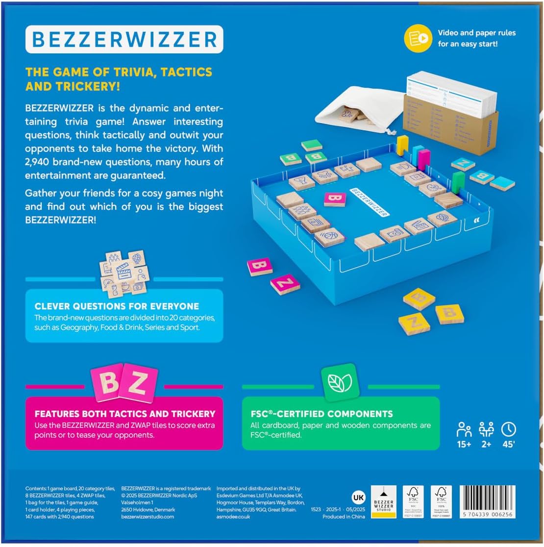 Asmodee | Bezzerwizzer | Fun Family Trivia Party Game | Ages 15+ | 2+ Players | 45+ Minutes Playing Time