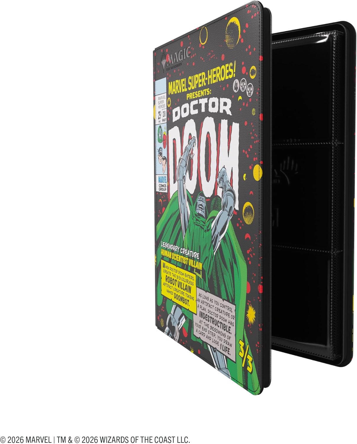 Gamegenic | Magic: The Gathering | Marvel Super Heroes Zip-Up Album 18-Pocket - Doctor Doom/Spider-Man | Trading Card Game Accessory | Ages 13+