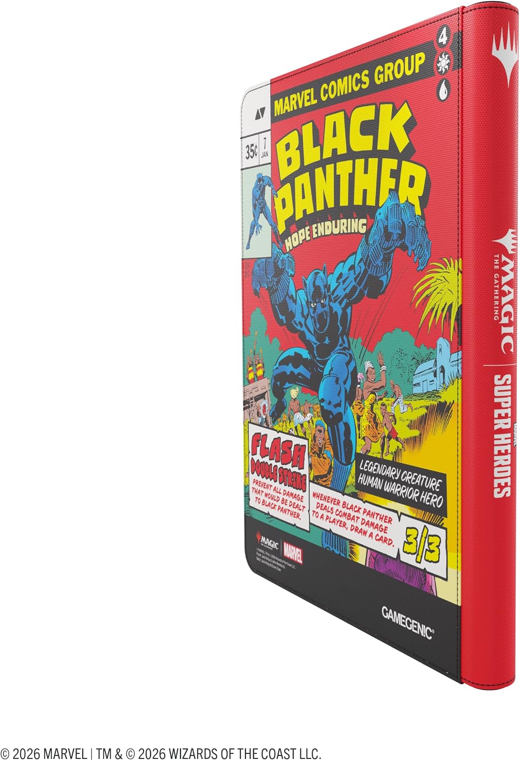 Gamegenic | Magic: The Gathering | Marvel Super Heroes Zip-Up Album 18-Pocket - Captain America/Black Panther | Trading Card Game Accessory |Ages 13+