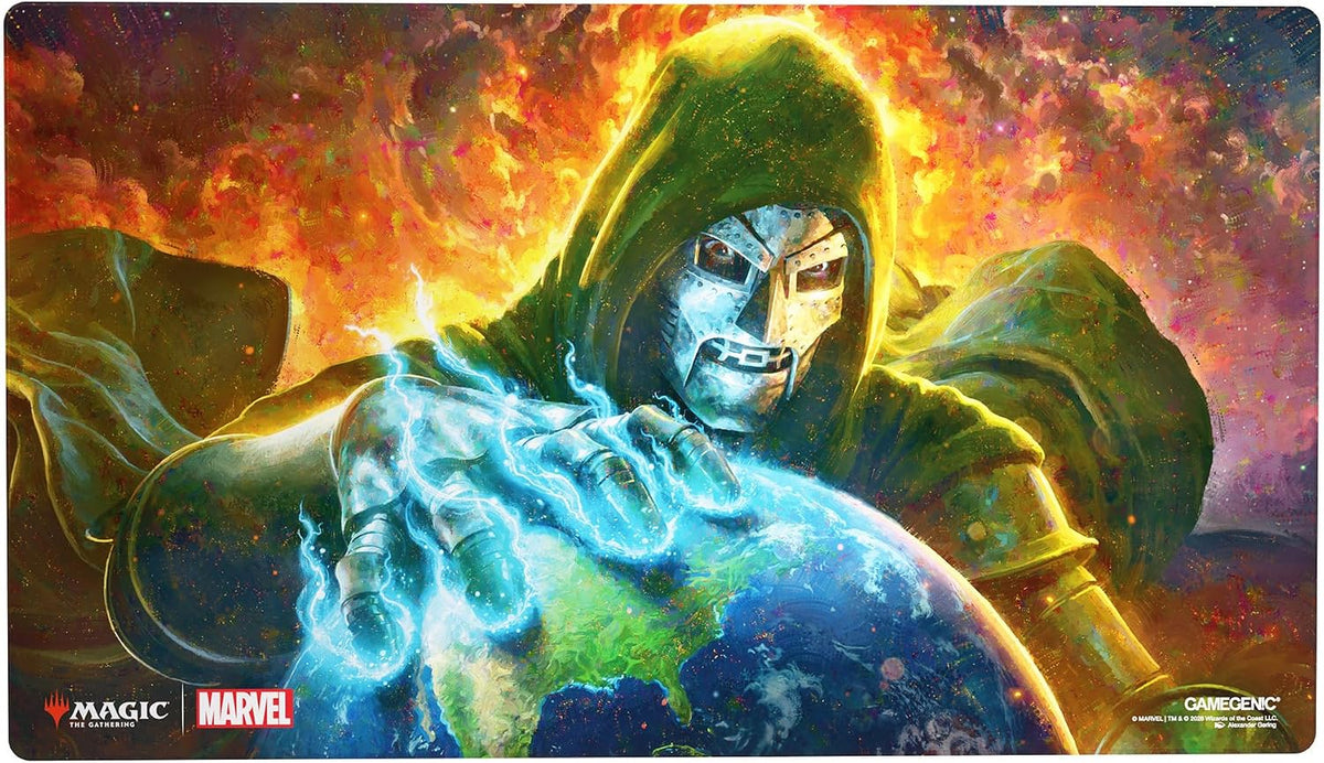 Gamegenic | Magic: The Gathering | Marvel Super Heroes Shiny Playmat - Doom Reigns Supreme | Trading Card Game Accessory | Ages 13+