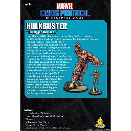 Atomic Mass Games | Hulkbuster: Marvel Crisis Protocol | Miniatures Game | Ages 14+ | 2 Players | 45 Minutes Playing Time