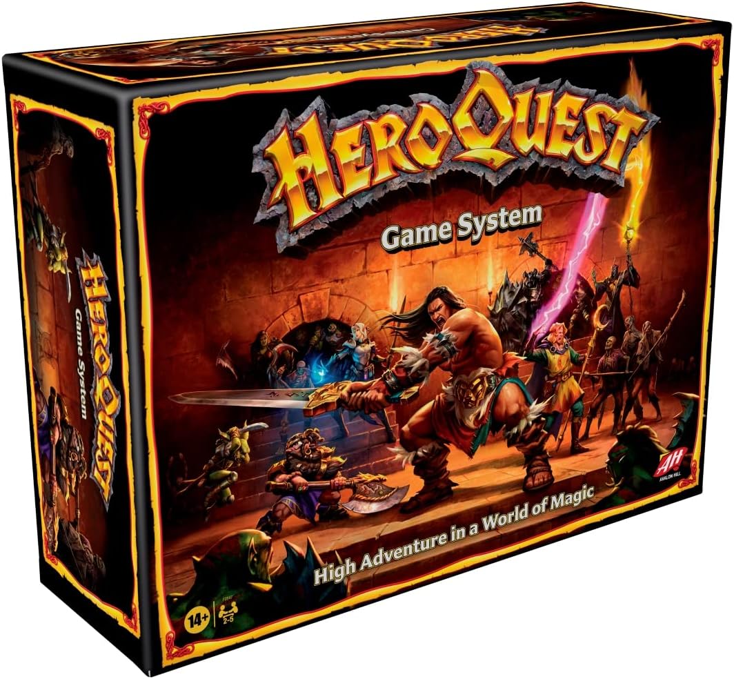 Avalon Hill HeroQuest Game System, Fantasy Miniature Dungeon Crawler Tabletop Adventure Game, Ages 14 And Up 2-5 Players