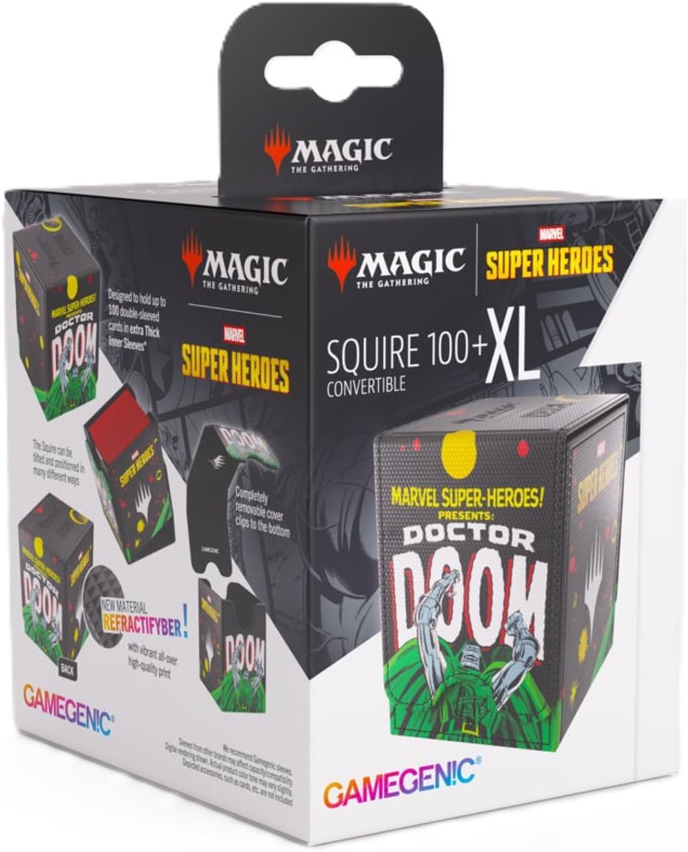 Gamegenic | Magic: The Gathering | Marvel Super Heroes Squire 100+ XL - Doctor Doom/Spider-Man | Trading Card Game Accessory | Ages 13+