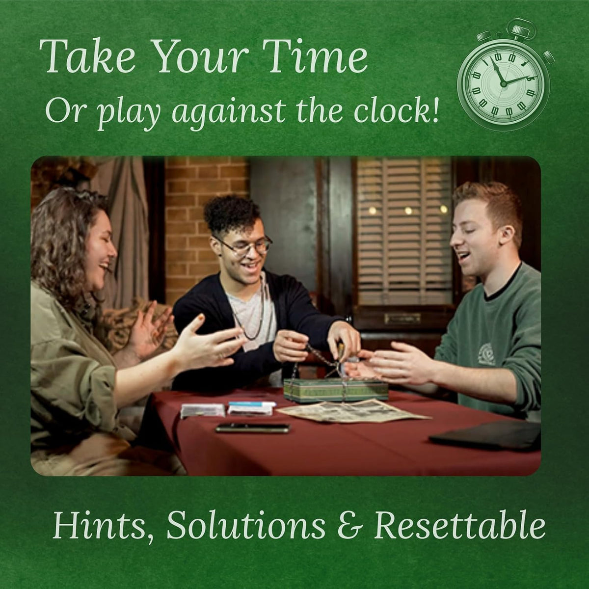 The Vanishing Gambler – Escape Room Game Mystery | Real Casino Props & Padlocks | 18+ Puzzles | Hidden Websites | Resettable | 1–5 Players | Ages 14+ | All Skill Levels | By Henry Lewis