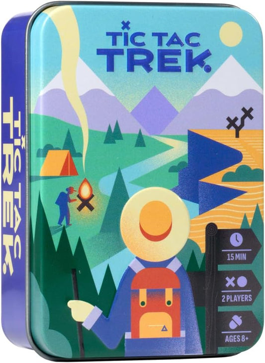 Tic Tac Trek By Alley Cat Games Ages 8+ | 2 Player Game | Tic Tac Toe Exploration Tin Game | Four In A Row Game | Travel Game
