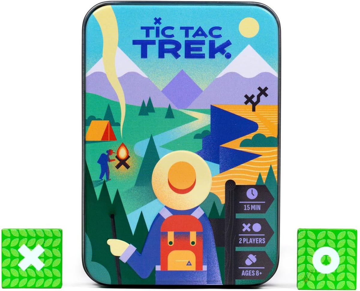 Tic Tac Trek By Alley Cat Games Ages 8+ | 2 Player Game | Tic Tac Toe Exploration Tin Game | Four In A Row Game | Travel Game