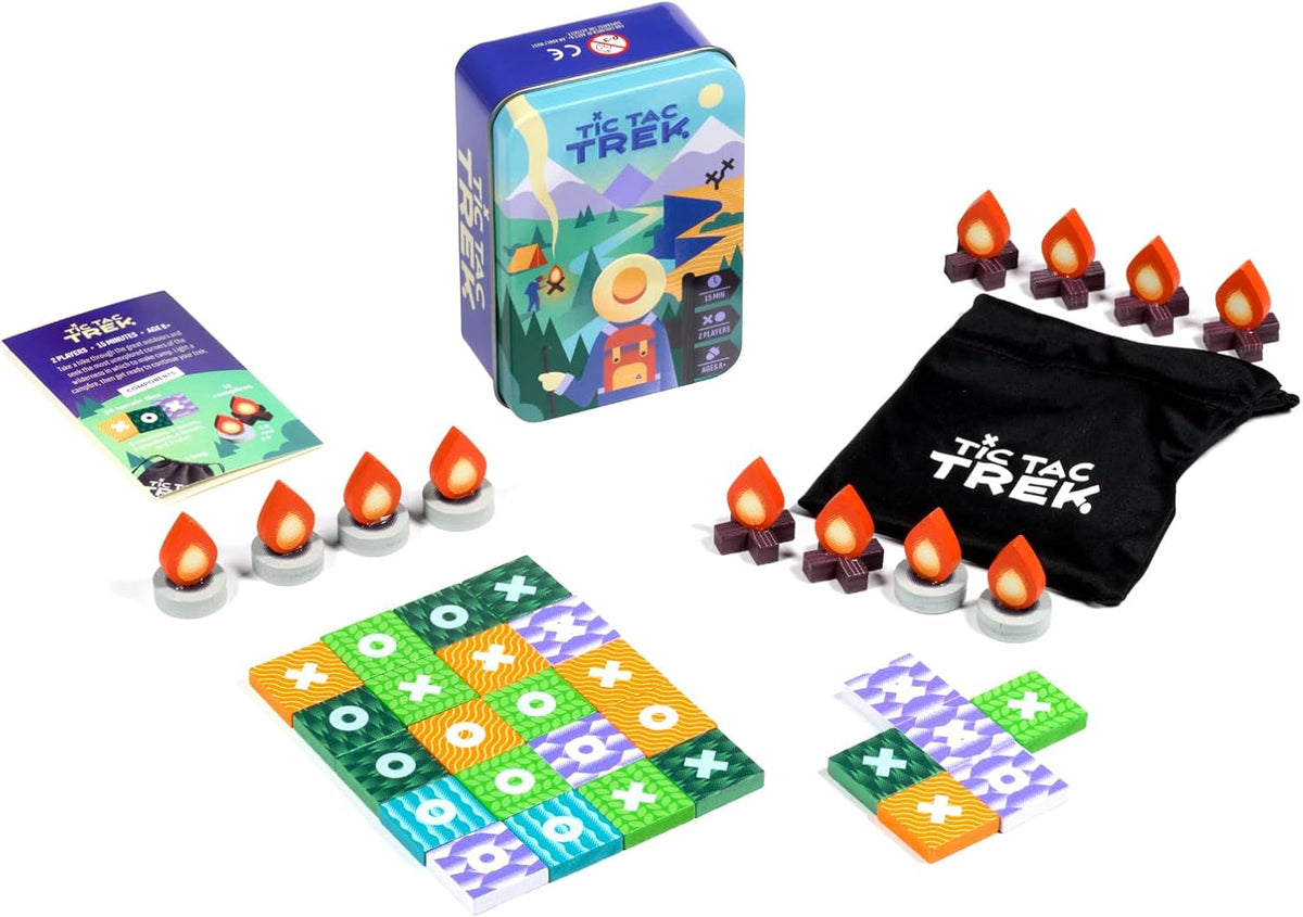Tic Tac Trek By Alley Cat Games Ages 8+ | 2 Player Game | Tic Tac Toe Exploration Tin Game | Four In A Row Game | Travel Game