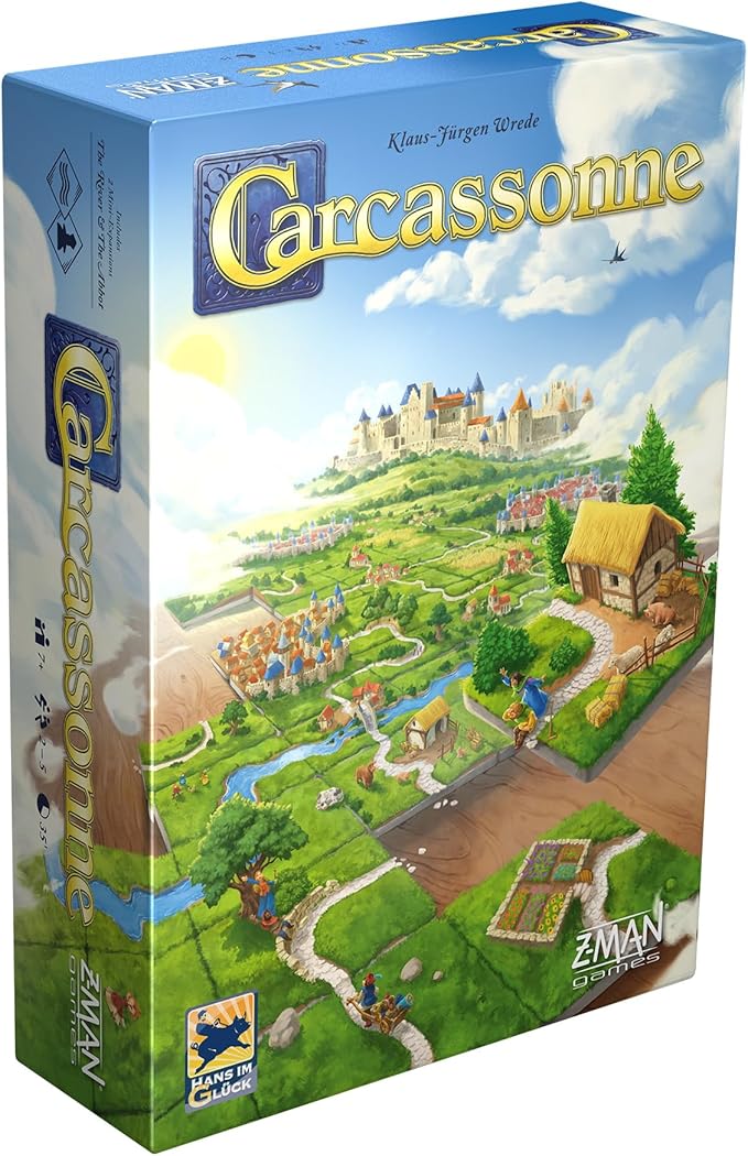 Z-Man Games, Carcassonne, Brettspiel, ab 7 Jahren, 2-5 Spieler, 45 Minuten Spieldauer