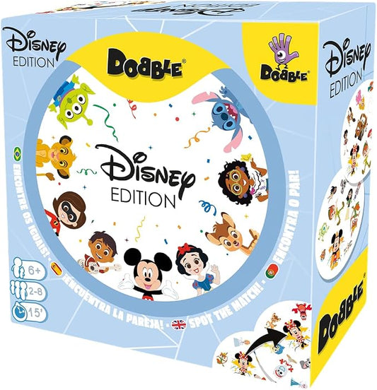 Zygomatic Dobble Disney Edition, Aktions- und Reflexionskarten für Erwachsene und Kinder, ab 6 Jahren, 2 bis 8 Spieler, 15 Minuten pro Spiel, mehrsprachig – Spanisch