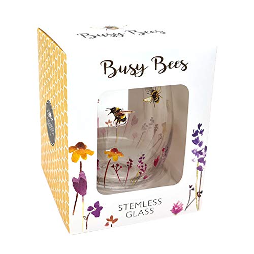 Busy Bees Stemless Gin Cocktail Glass Tumbler