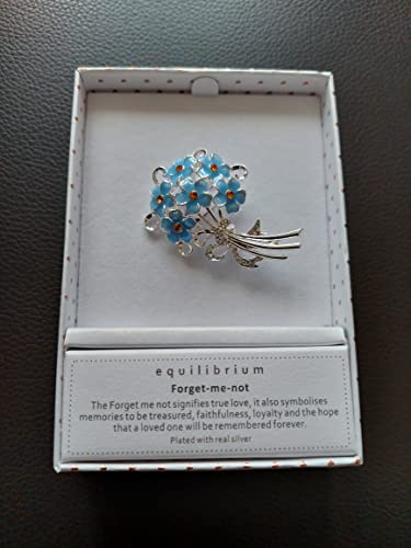 Equilibrium 'Forget Me Not' Silver Plated Flower Brooch