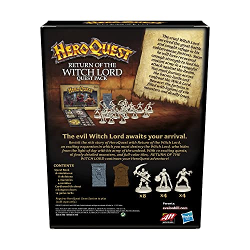 My Little Pony Avalon Hill HeroQuest Return of the Witch Lord Quest Pack, for Ages 14 and Up, Requires HeroQuest Game System to Play
