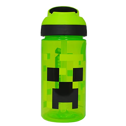 Minecraft Creeper Atlantic Water Bottle | Boys Girls | Adults | School Office Work | Multi | 450 ML