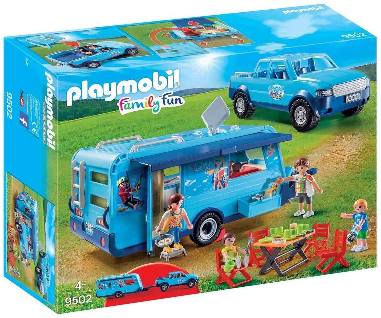 Playmobil 9502 FunPark Holiday Pickup with Camper Caravan and Truck