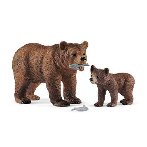 Schleich 42473 Wild Life Grizzly Bear Mother with Cub