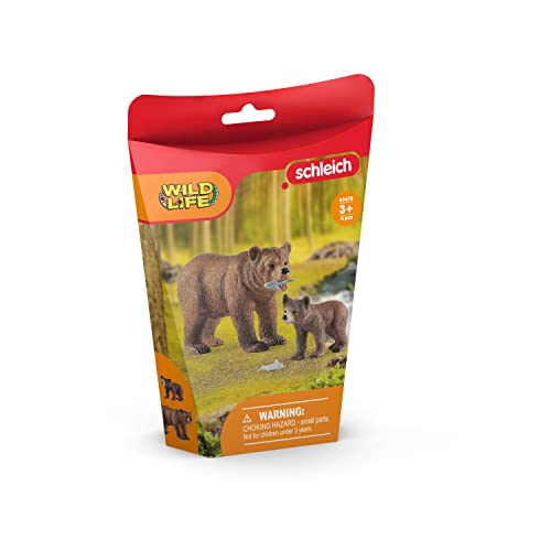 Schleich 42473 Wild Life Grizzly Bear Mother with Cub
