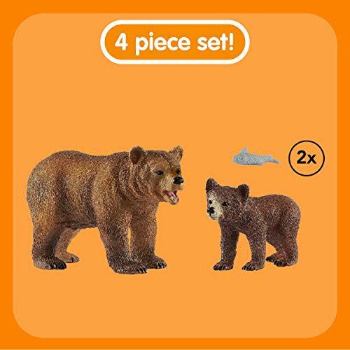 Schleich 42473 Wild Life Grizzly Bear Mother with Cub